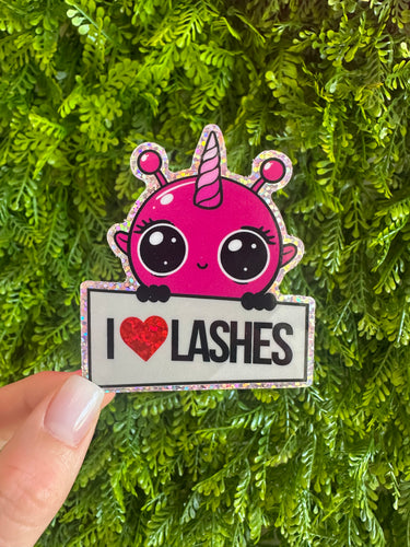 I Love Lashes Sticker